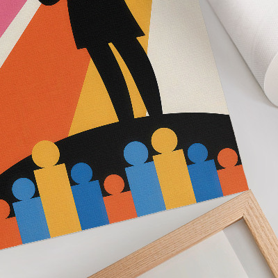 Impression sur toile silhouette du trophée, couleurs vives et dynamiques
