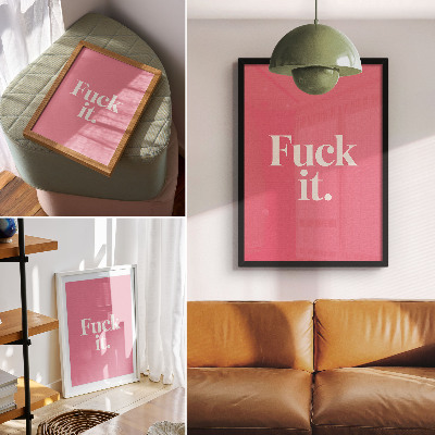 Affiche décorative Fond rose, lettres blanches, style moderne
