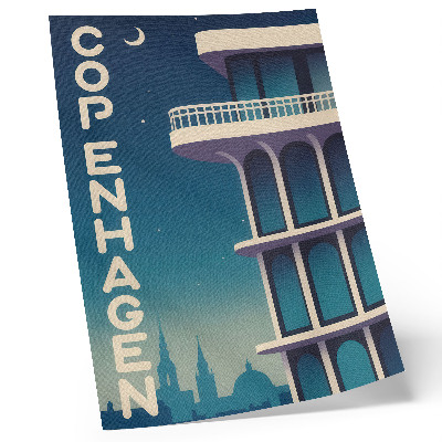Affiche décorative architecture moderne de la ville du soir