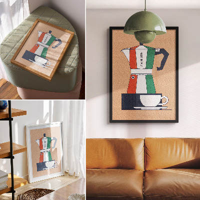 Décoration murale Cafétéria colorée, couleurs italiennes, ambiance moderne