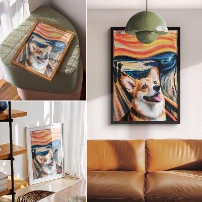 Affiche décorative Couleurs dynamiques, contrastes saisissants, chien mignon