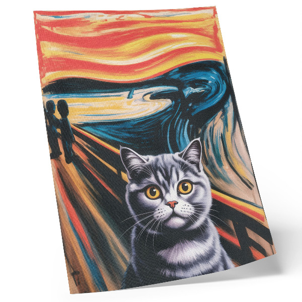 Impression sur toile Un chat se détachant sur un paysage expressif