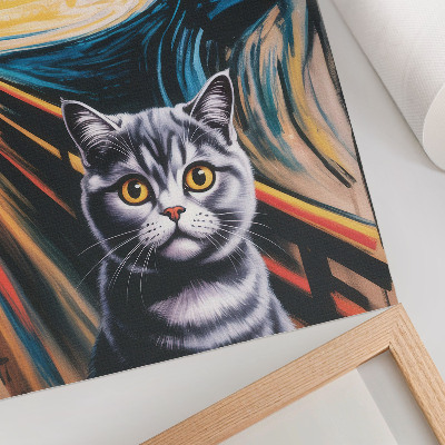 Impression sur toile Un chat se détachant sur un paysage expressif