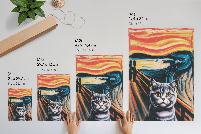 Impression sur toile Un chat se détachant sur un paysage expressif