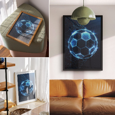 Affiche décorative lignes géométriques et lumières de la boule numérique