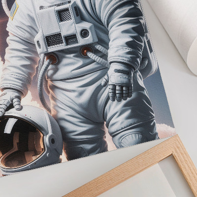 Impression sur toile Chien en combinaison spatiale, fusée spatiale, tenue lunaire