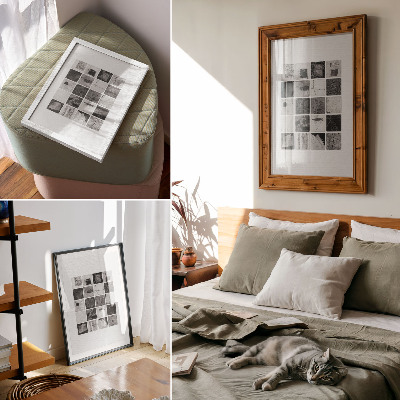 Décoration murale Motifs géométriques noirs et blancs sous une forme artistique