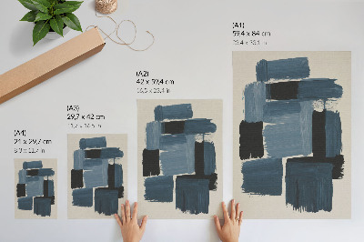 Impression sur toile Les coups de pinceau bleus contrastent avec la modernité