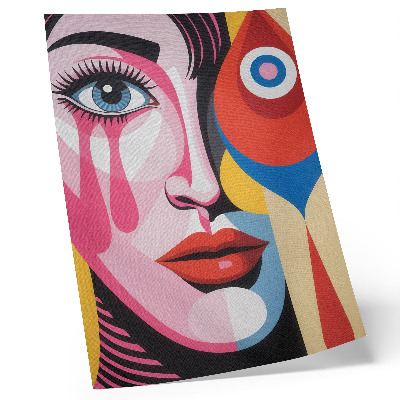 Affiche décorative formes abstraites colorées œil visage