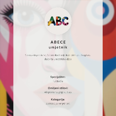 Affiche décorative formes abstraites colorées œil visage