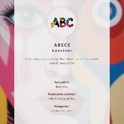 Affiche décorative formes abstraites colorées œil visage