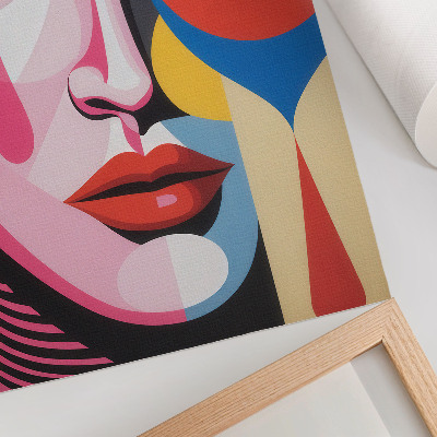 Affiche décorative formes abstraites colorées œil visage