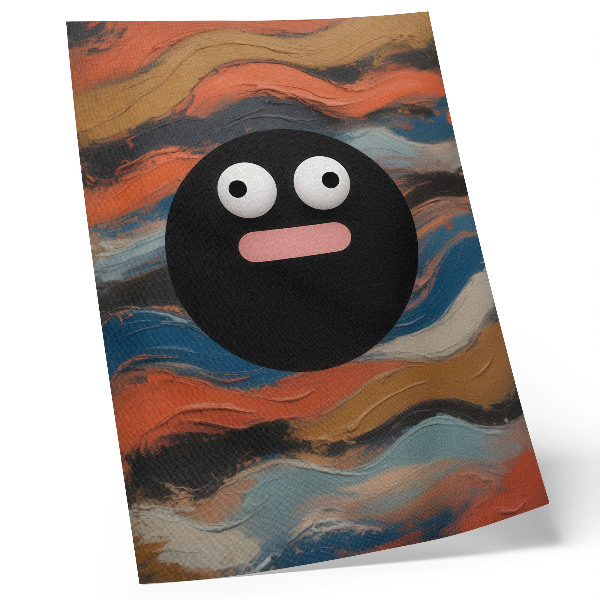 Affiche décorative Une silhouette noire sur un fond coloré dans un style dynamique