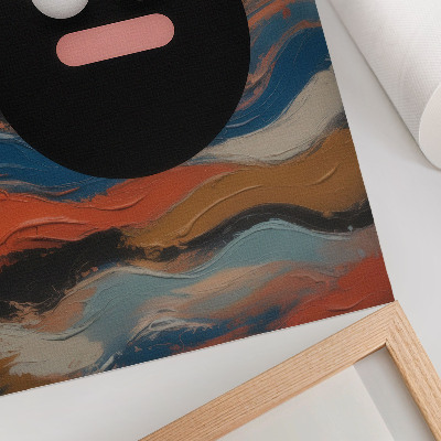 Affiche décorative Une silhouette noire sur un fond coloré dans un style dynamique