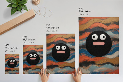 Affiche décorative Une silhouette noire sur un fond coloré dans un style dynamique