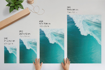 Impression sur toile Vagues turquoise de l'océan, atmosphère calme, harmonie