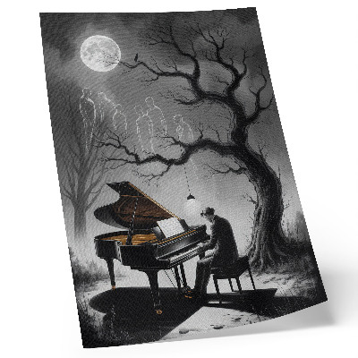 Décoration murale Couleurs feutrées fantômes piano lune