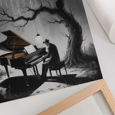 Décoration murale Couleurs feutrées fantômes piano lune