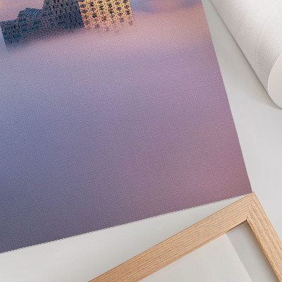 Affiche décorative Architecture moderne entourée de brouillard
