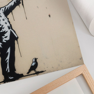 Affiche décorative Figure en noir et blanc avec un cœur rouge
