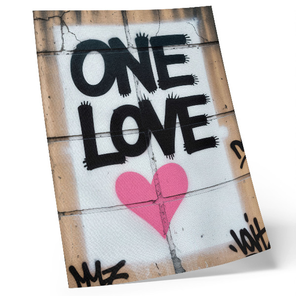Affiche décorative Graffiti en forme de cœur sur un mur en béton