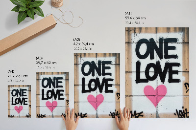 Affiche décorative Graffiti en forme de cœur sur un mur en béton