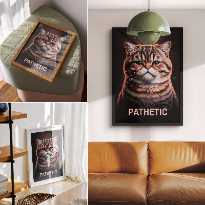 Impression sur toile Portrait d'un chat au pelage particulier et au regard profond