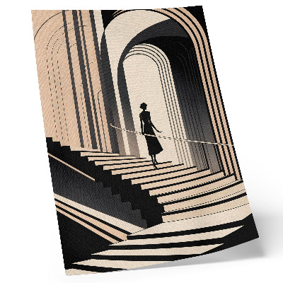 Affiche décorative Une silhouette sur les marches, sous les arches monumentales