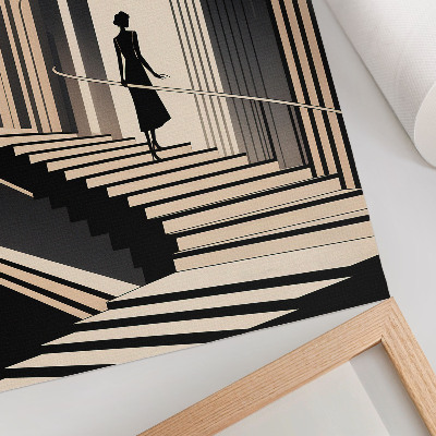 Affiche décorative Une silhouette sur les marches, sous les arches monumentales