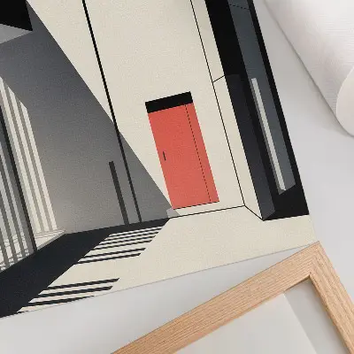 Décoration murale au design architectural géométrique et minimaliste