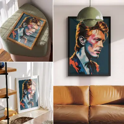 Affiche décorative portrait pop art aux couleurs dynamiques