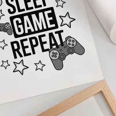 Impression sur toile motif avec inscription étoiles au style minimaliste moderne