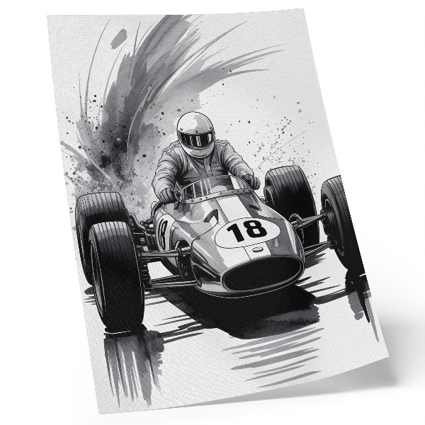 Affiche décorative La dynamique automobile contraste avec la course