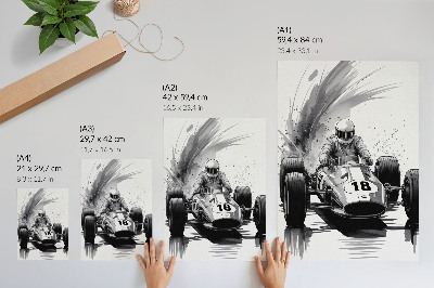 Affiche décorative La dynamique automobile contraste avec la course