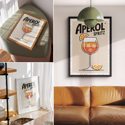 Impression sur toile Fond orange pour boisson Aperol
