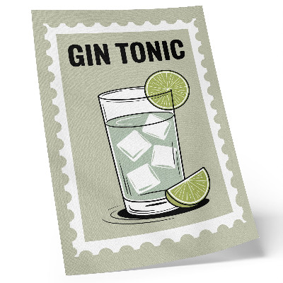 Affiche décorative L'inscription GIN TONIC éléments verts et blancs