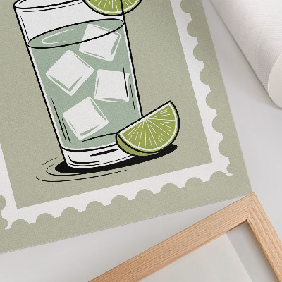 Affiche décorative L'inscription GIN TONIC éléments verts et blancs