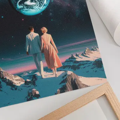 Impression sur toile l'espace et ses habitants, une ode à la beauté et aux possibilités infinies