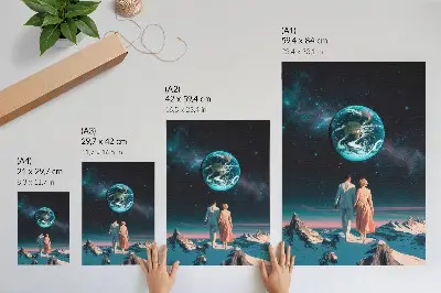 Impression sur toile l'espace et ses habitants, une ode à la beauté et aux possibilités infinies