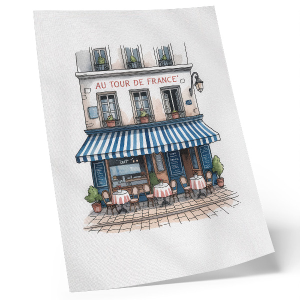 Affiche décorative Un charmant café français avec une terrasse pleine de charme