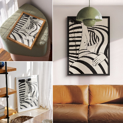 Décoration murale l'élégance des rayures géométriques noires et blanches