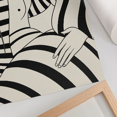 Décoration murale l'élégance des rayures géométriques noires et blanches