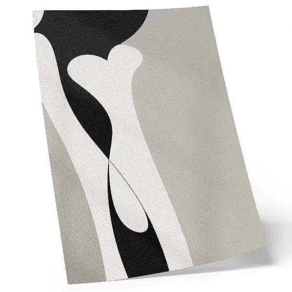 Impression sur toile lignes noires et blanches aux contrastes doux