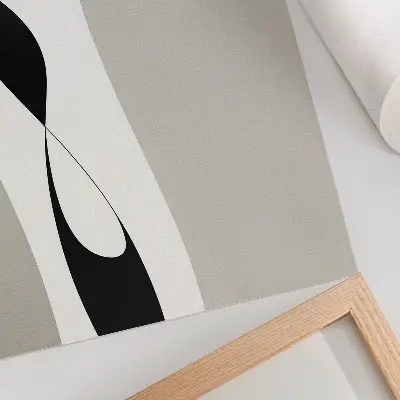 Impression sur toile lignes noires et blanches aux contrastes doux