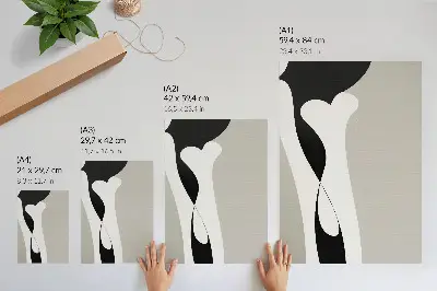 Impression sur toile lignes noires et blanches aux contrastes doux