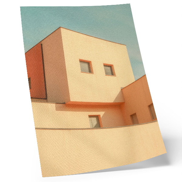 Affiche décorative Architecture géométrique, façade beige, façade beige. Façade beige.