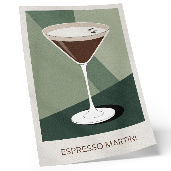 Décoration murale Martini moderne vert, beige et blanc