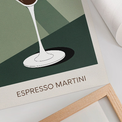 Décoration murale Martini moderne vert, beige et blanc