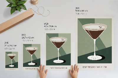 Décoration murale Martini moderne vert, beige et blanc