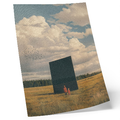 Décoration murale Le contraste du monolithe noir avec le bleu du ciel et la verdure
